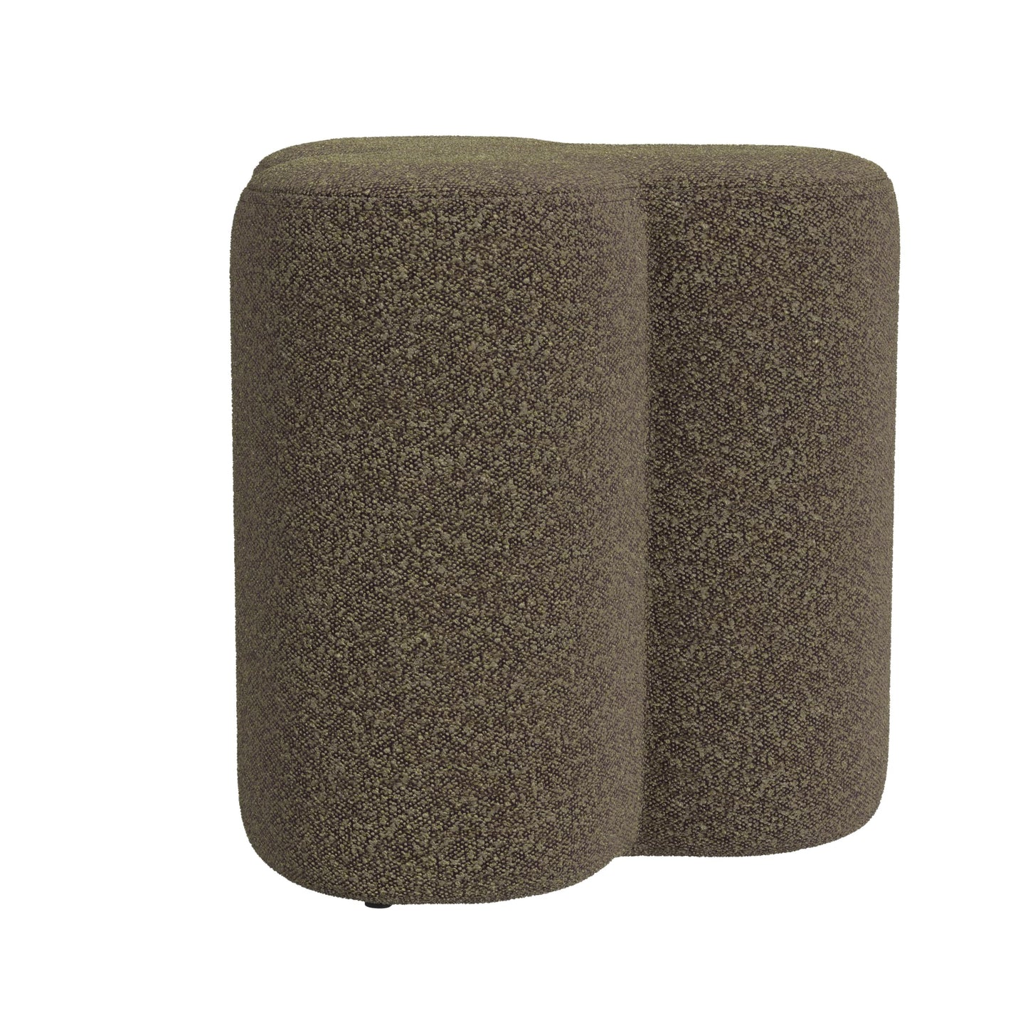 HomePop Upholstered Clover Shaped Ottoman|HomePop Home Décor|Foot Rest Ottoman - Dark Brown Boucle