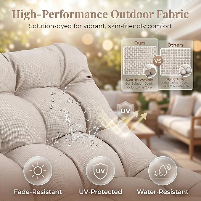RADIATA 2pcs Rocking Lounge Chair, Indoor Outdoor Reclining Lounger
