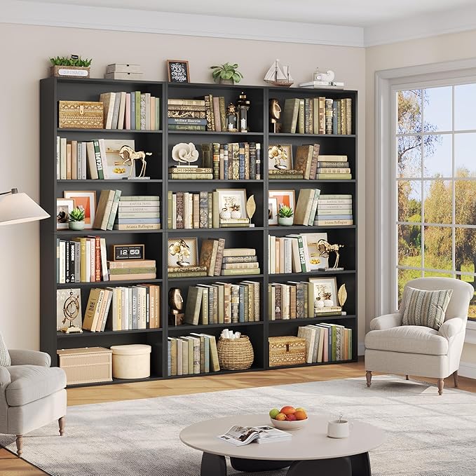 FOTOSOK 6-Tier Open Bookcase and Bookshelf, Freestanding Display Storage
