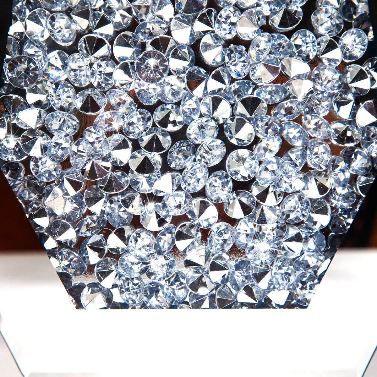 Crushed Diamond Mirrored Flower Vase Large Glass Vase Modern Crystal Decorative Mirror Vases Stunning Luxury Tall Floor Vase for Centerpieces Flowers Home Decor, Silver, 14" H. Can’t Hold Water.