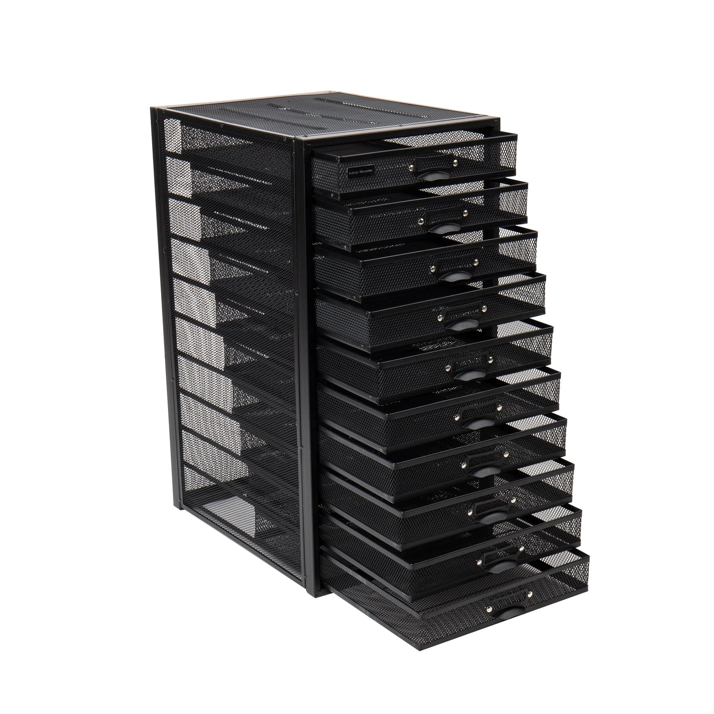 Mind Reader 10-Drawer Desk Organizer for Office Supplies, Crafts, Mail Sorting & More, Metal Mesh, Black