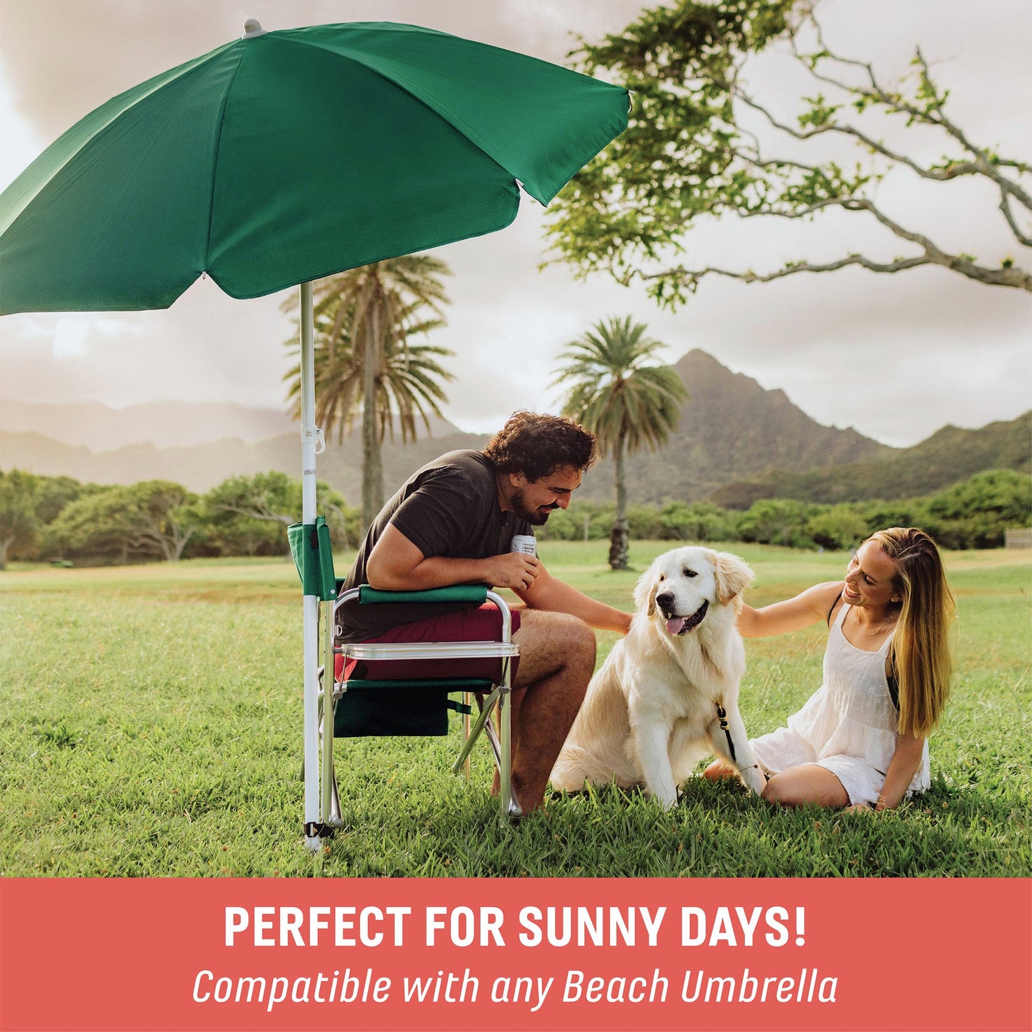 PICNIC TIME Sports Chair with Side Table and Armrest Caddy, Lightweight Aluminum Folding Outdoor Camping Chair for Adults, Portable Director Style Lawn Seating with Pockets & Carry Strap, (Black)