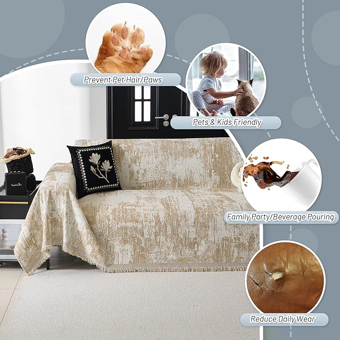 MYSKY HOME Couch Cover for Dogs Washable Couch Sofa Protector for Loveseat Sofa
