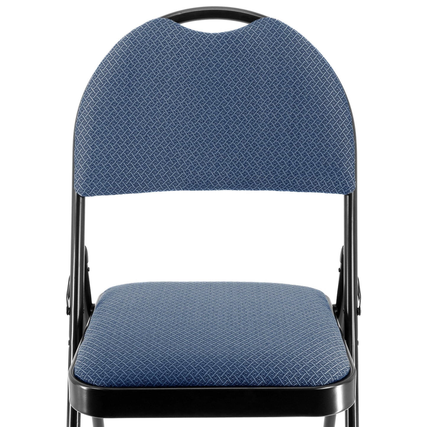 Elama 4 Piece Metal Indoor/Outdoor Folding Dinner Chairs with Padded Seats and Top Handle (Blue1)