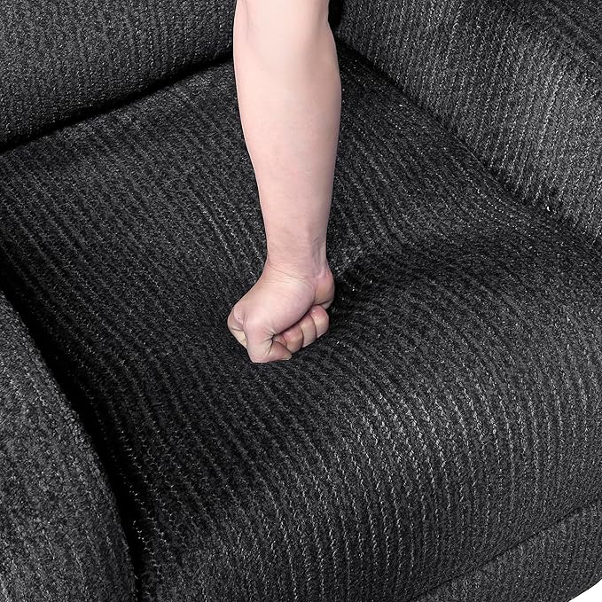 Lexicon Manual Reclining Sofa, Textured Microfiber Recliner Sofa, Wall Hugger