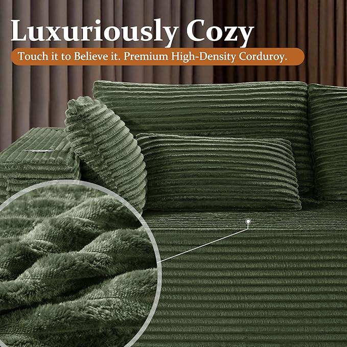 72" Cloud Sectional Couch, Comfort Sleep Sofa