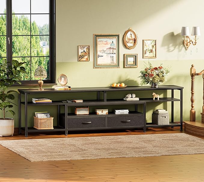 Huuger TV Stand for 75 80 Inch TV, Entertainment Center