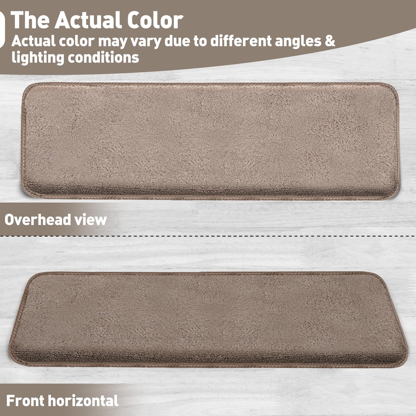 PURE ERA Carpet Stair Treads Ultra Plush 9.5" X 30"Soft Bullnose Indoor Stair Protectors Pet-Friendly Non-Slip Skid Resistant Tape Free Washable Reusable(2 Pieces,Brown)