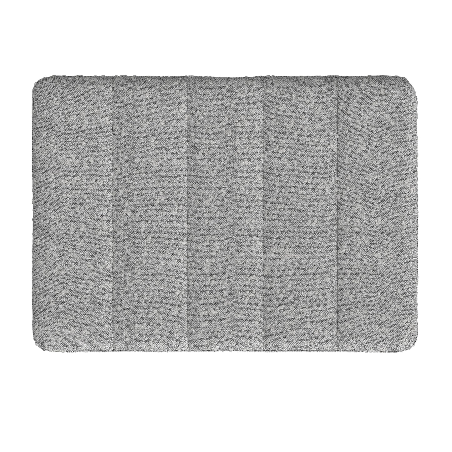 HomePop Theodore Channel Tufted Small Ottoman - Cream Boucle with Gray Yarns