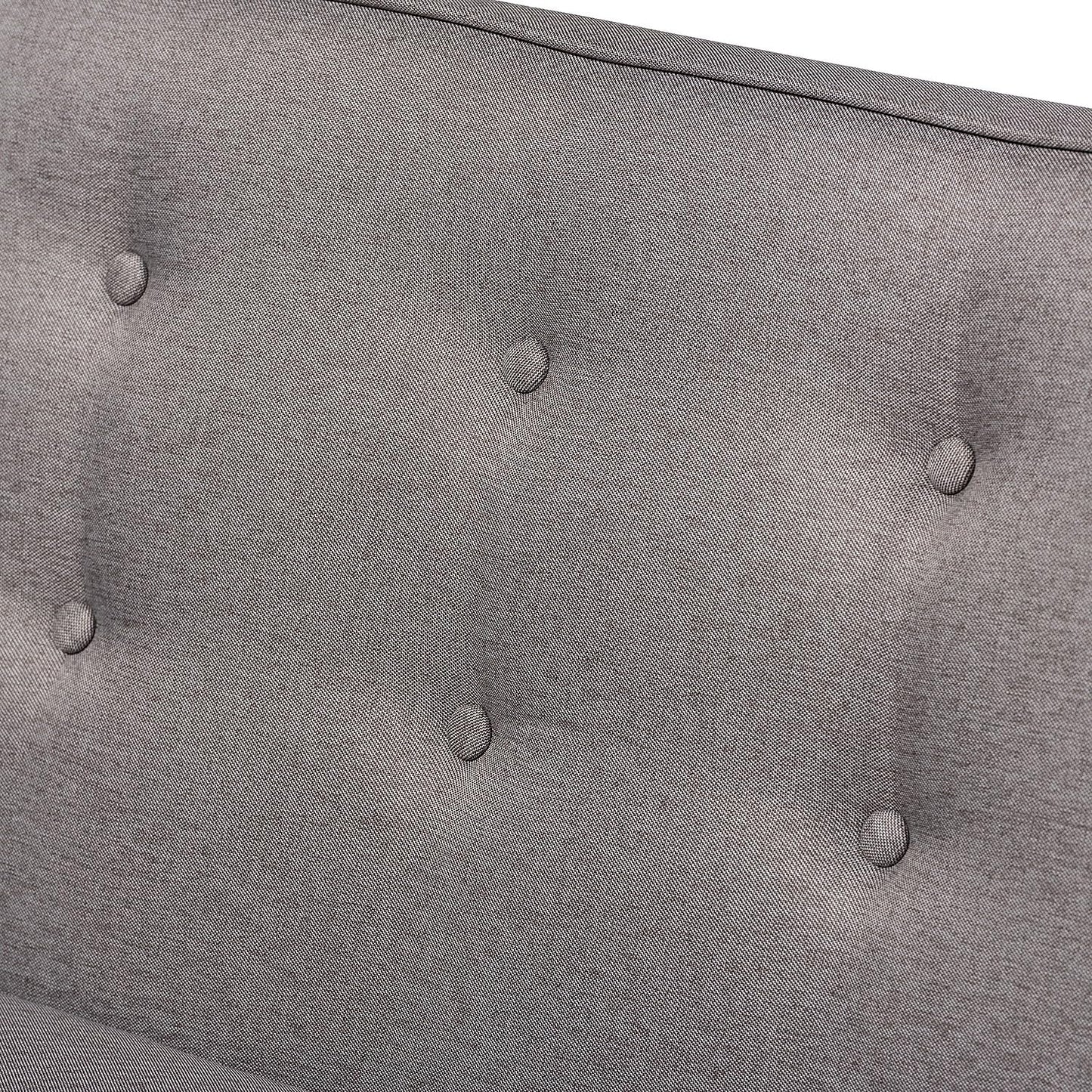 Baxton Studio Arvid Mid-Century Modern Gray Fabric Upholstered 2-Piece Wood Dining Corner Sofa Bench
