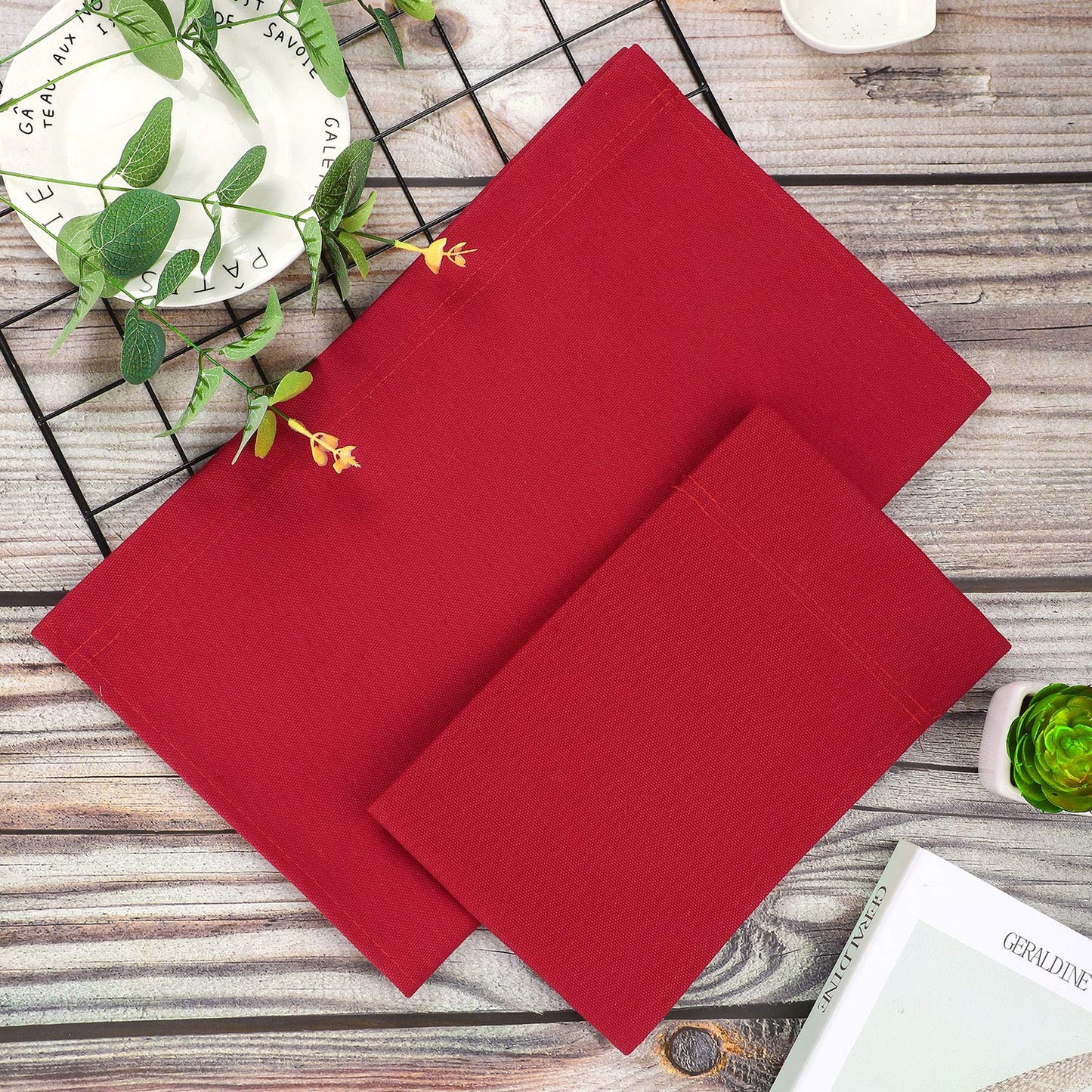 Boao 2 Sets Directors Chair Canvas Replacement, Makeup Chair Seat and Back Replacement Cotton Canvas Stool Protector for Home Director Medium Size (Red)