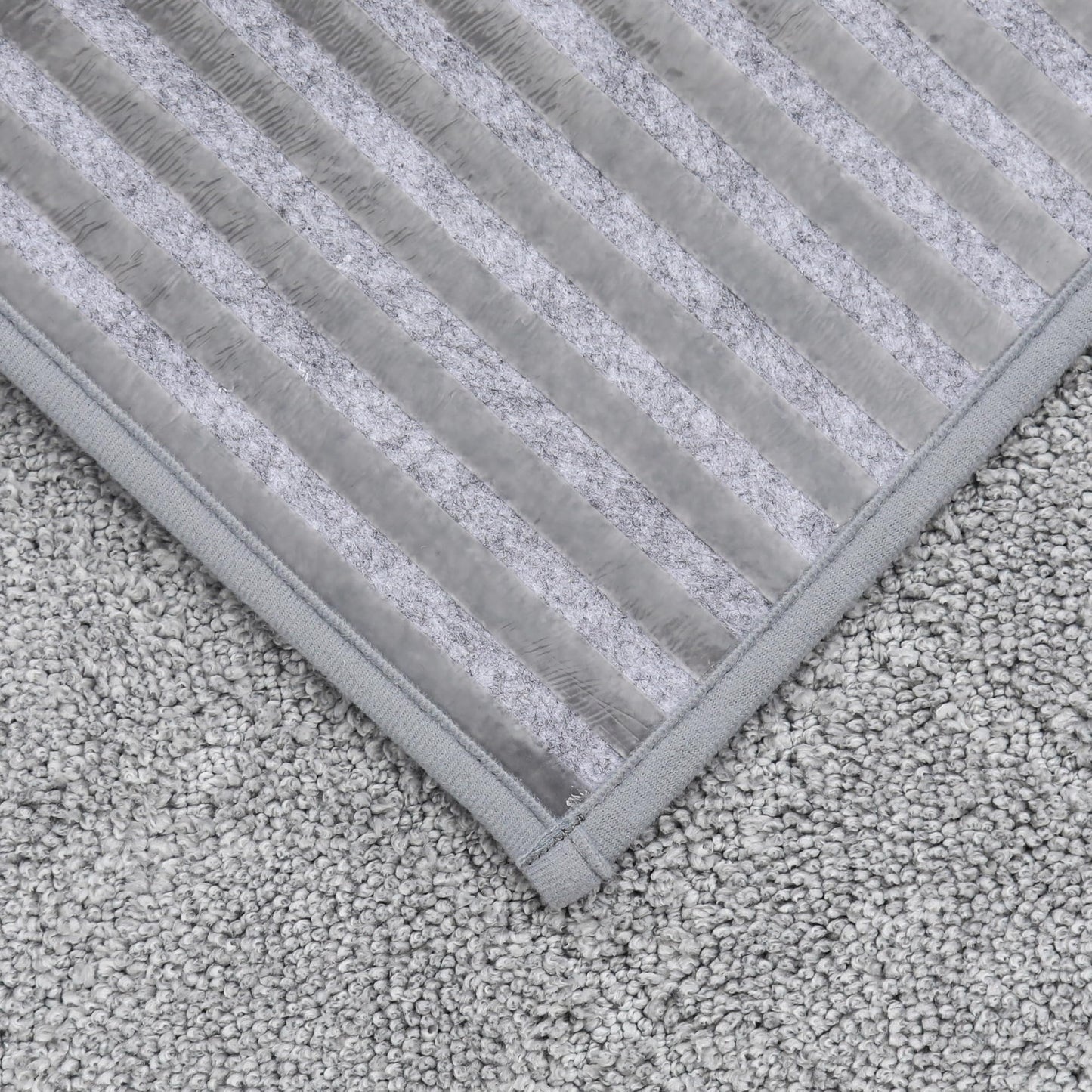 COSY HOMEER Edging Stair Treads Non-Slip Corner Indoor Stair Runners for Wooden Steps,Landing Slip Resistant Stair Rugs for Kids and Dogs, 100% Polyester TPE Backing,Grey,20"X32"