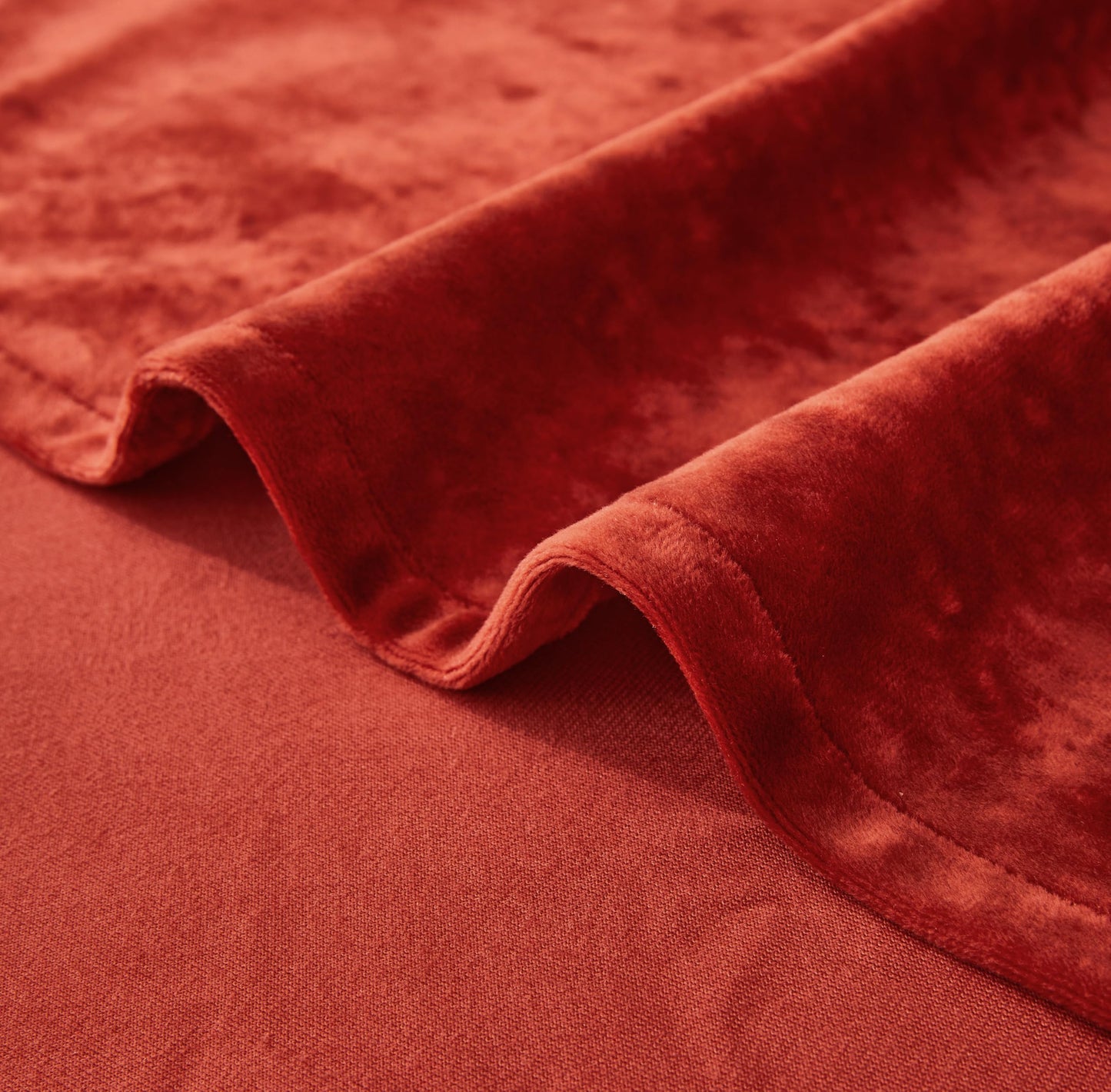 Chezmoi Collection Lux Brick Red Crushed Velvet Curtains 2 Panel Set - 72 inches Long Room Darkening Luxury Distressed Velvet Rod Pocket Window Drapes for Living Room Bedroom 50" W x 72" L