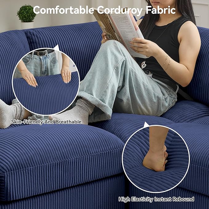114'' V-Shaped Sectional Cloud Couch