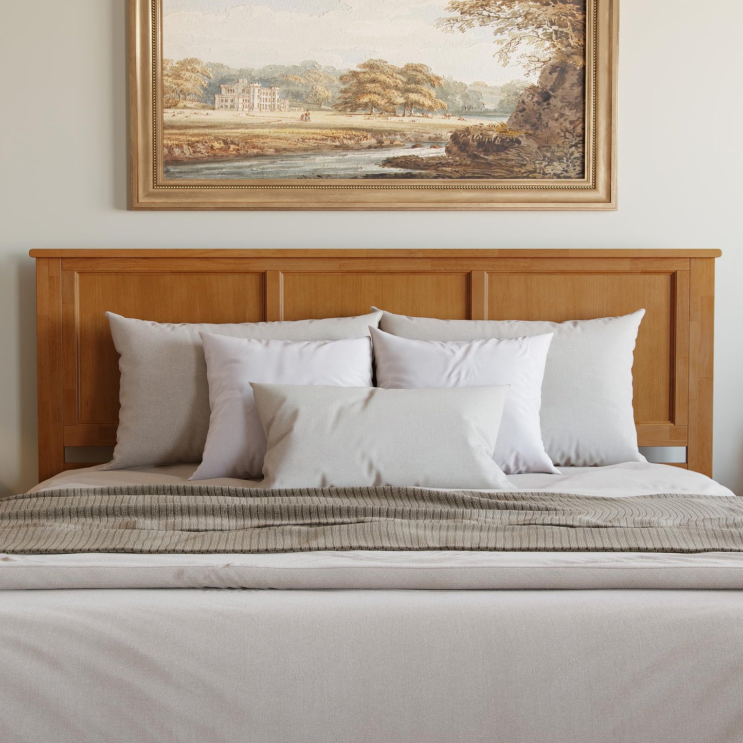 AFI, Madison King Platform Bed with Footboard & Twin XL Trundle, Light Toffee