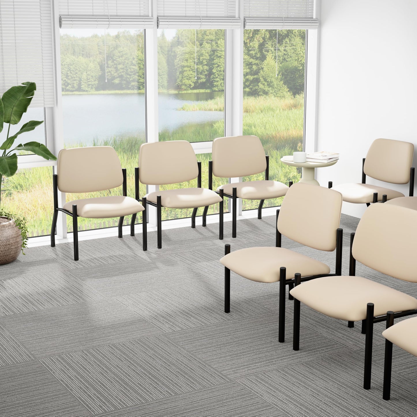Boss Armless Guest Chair, 400 lb. Weight Capacity, Beige