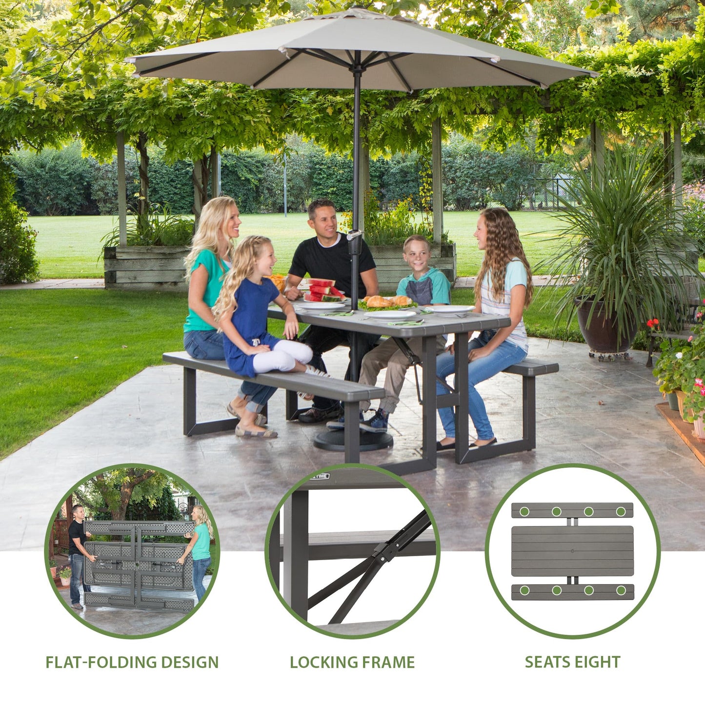 LIFETIME 6-Foot Craftsman Folding Picnic Table