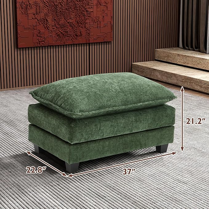 Ihanherry Ottoman for Modular Sectional Cloud Couch, Chenille Deep Seat Sofa