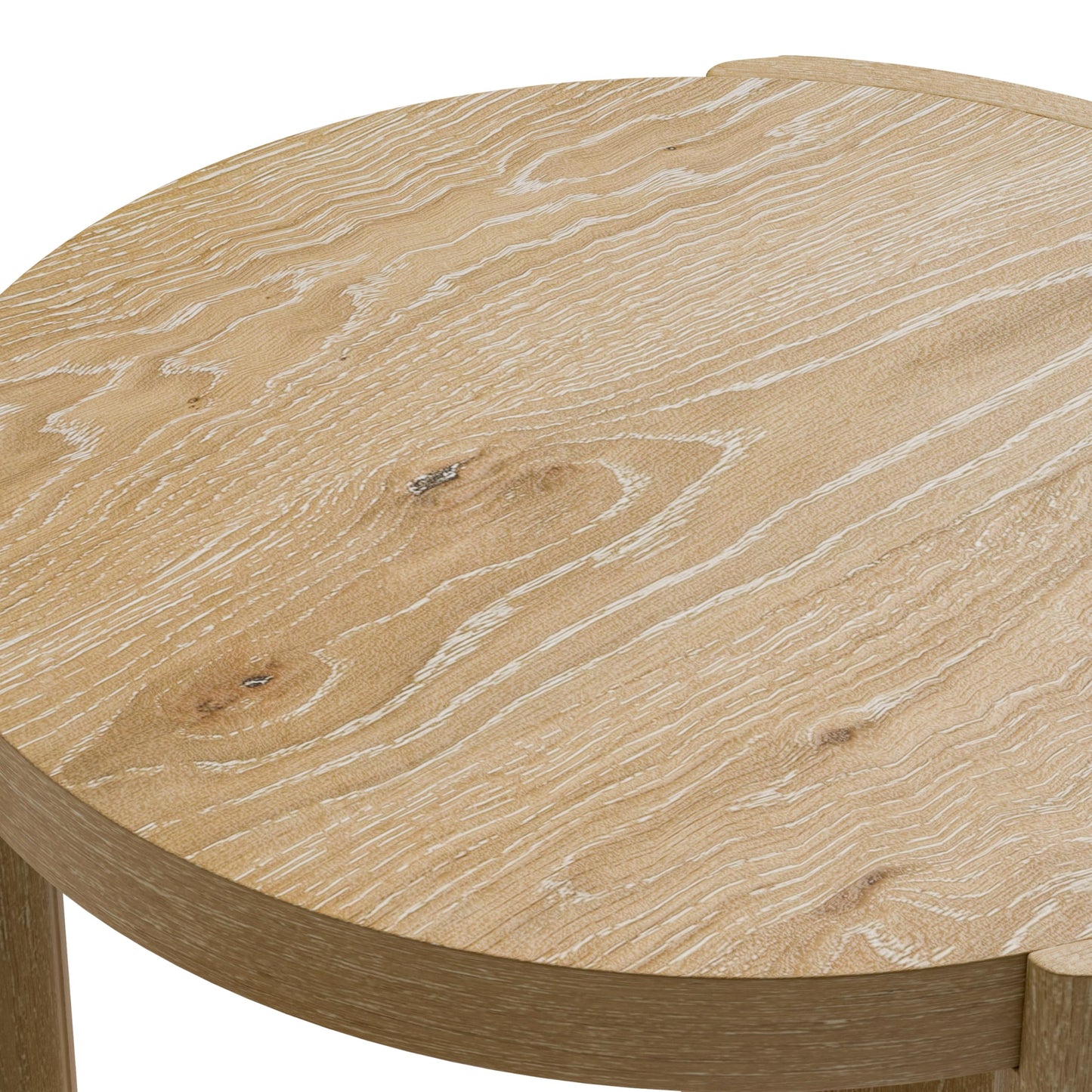 Furniture of America Carys Modern Solid Wood 20-inch Round End Table with Plinth Base, Living Room Furniture for Small Space, Home Office, Oak