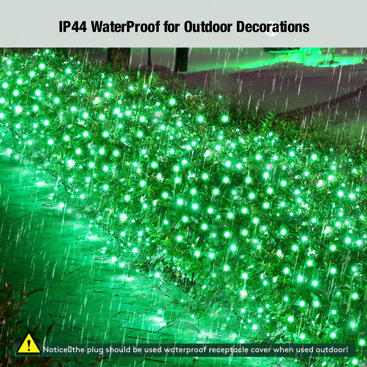 Sylampow Led Green Christmas Net Lights Outdoor Christmas Bushes Lights 120Led 6ftx5ft, Connectable Outdoor Indoor Mesh Net Lighting for Xmas Holiday, Garden, Lawn, Shrubs, Trees, Bushes Decorations
