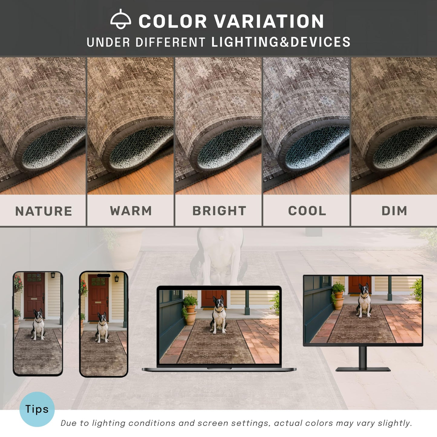 Hazo Haus Brown 9x12 Living Room Rug - Vintage Western Eclectic Unique Neutral Taupe, Washable Low Pile Non-Slip Large Area Rugs for Dining Under Table Bedroom Under Bed