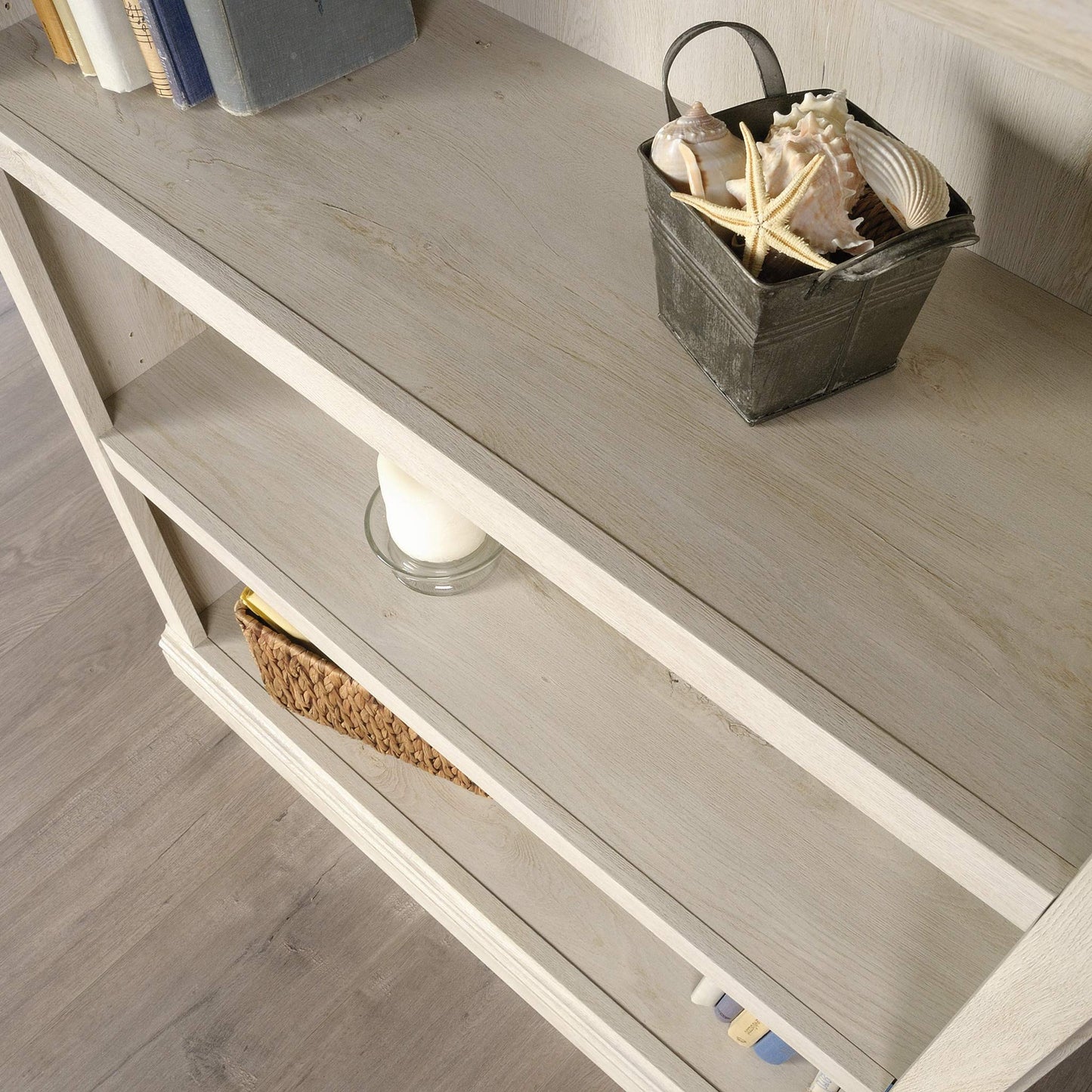 Sauder Miscellaneous Storage 3-Shelf Bookcase/ book shelf, Chalked Chestnut finish