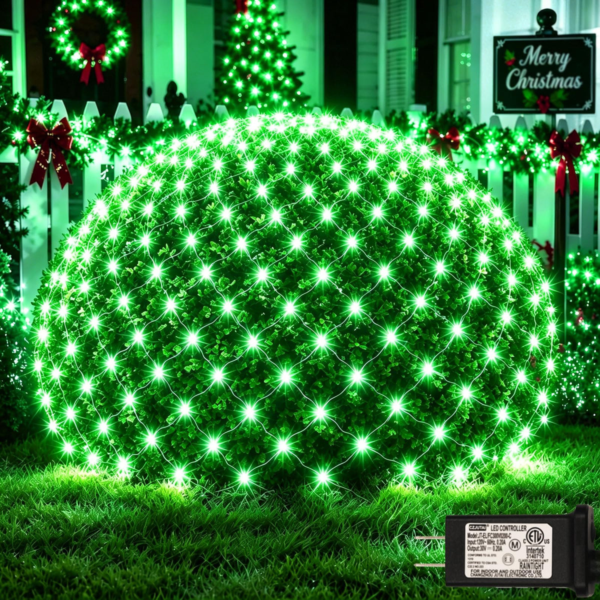 OYCBUZO 360LED Green Net Lights Outdoor, 21ft x 5ft 8 Modes Connectable Mesh Lights St Patricks Day Decor, Waterproof Outdoor Bush Christmas Light Plug in for Xmas Tree Holiday Party Patio Garden