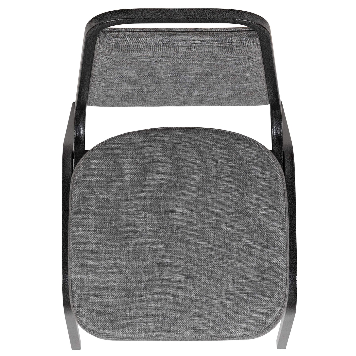 Flash Furniture HERCULES Series Trapezoidal Back Stacking Banquet Chair with 2.5" Thick Seat in Gray Fabric - Silver Vein Frame