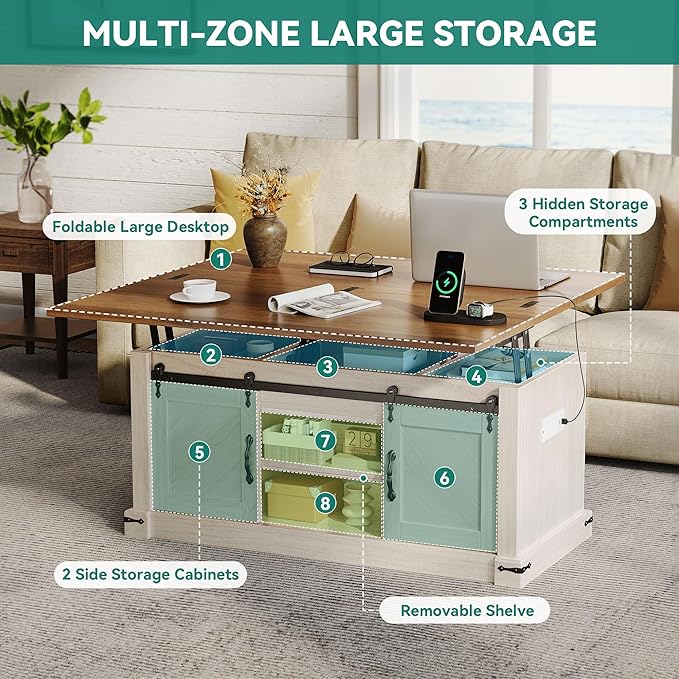 YITAHOME Lift Top Coffee Table