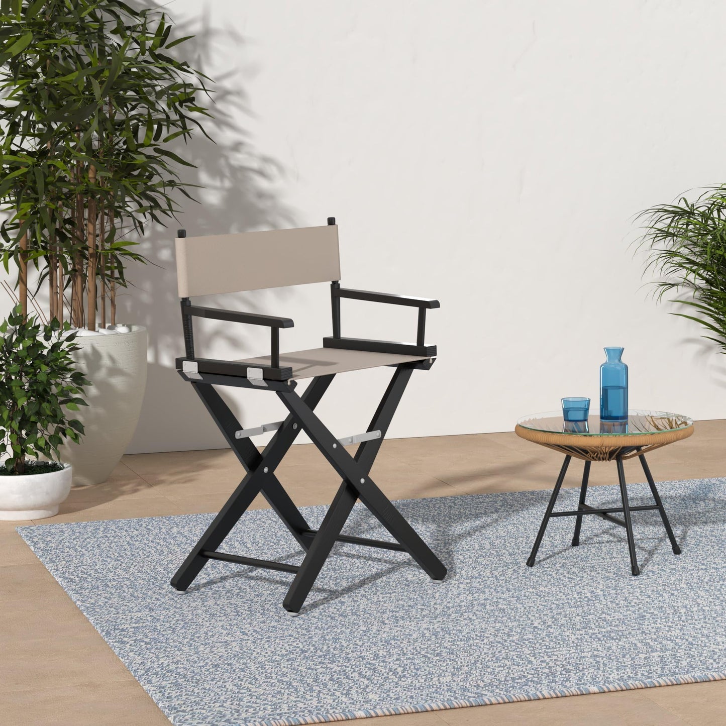 American Trails Extra-Wide Premium 18" Director's Chair Black Frame with Natural Canvas