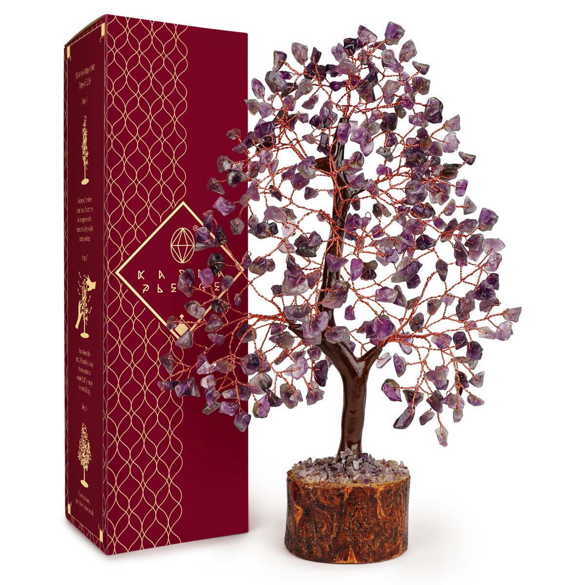 Crystal Tree of Life Amethyst Healing Crystal Trees for Home & Office Decoration, Handmade Crystal Money Bonsai Trees for Positive Energy, Good Luck, Christmas Decor, Birthday Gifts for Women, Mom