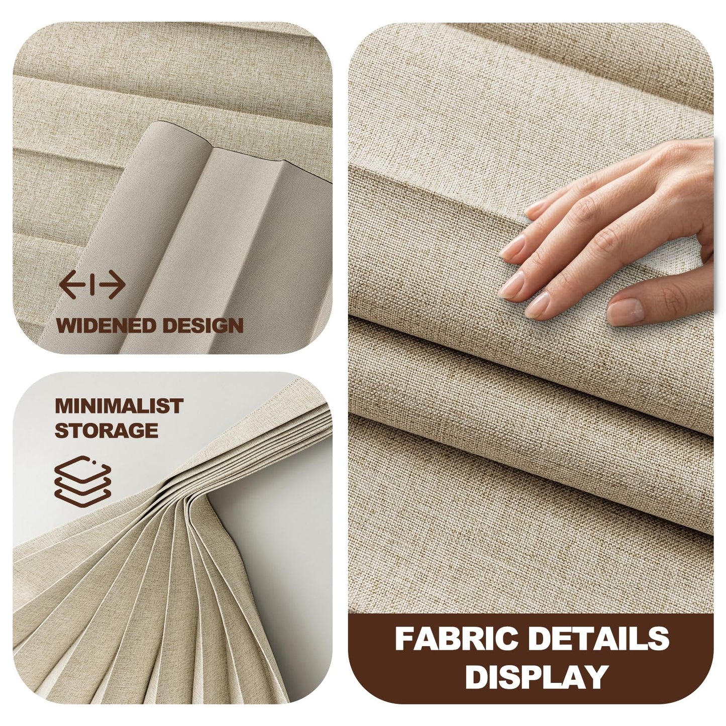 JILRON Accordion Folding Room Partition with Ceiling Track - Retractable Room Divider Curtain, Effortless Setup(Beige 100" W x 84" L-Pack of 1)