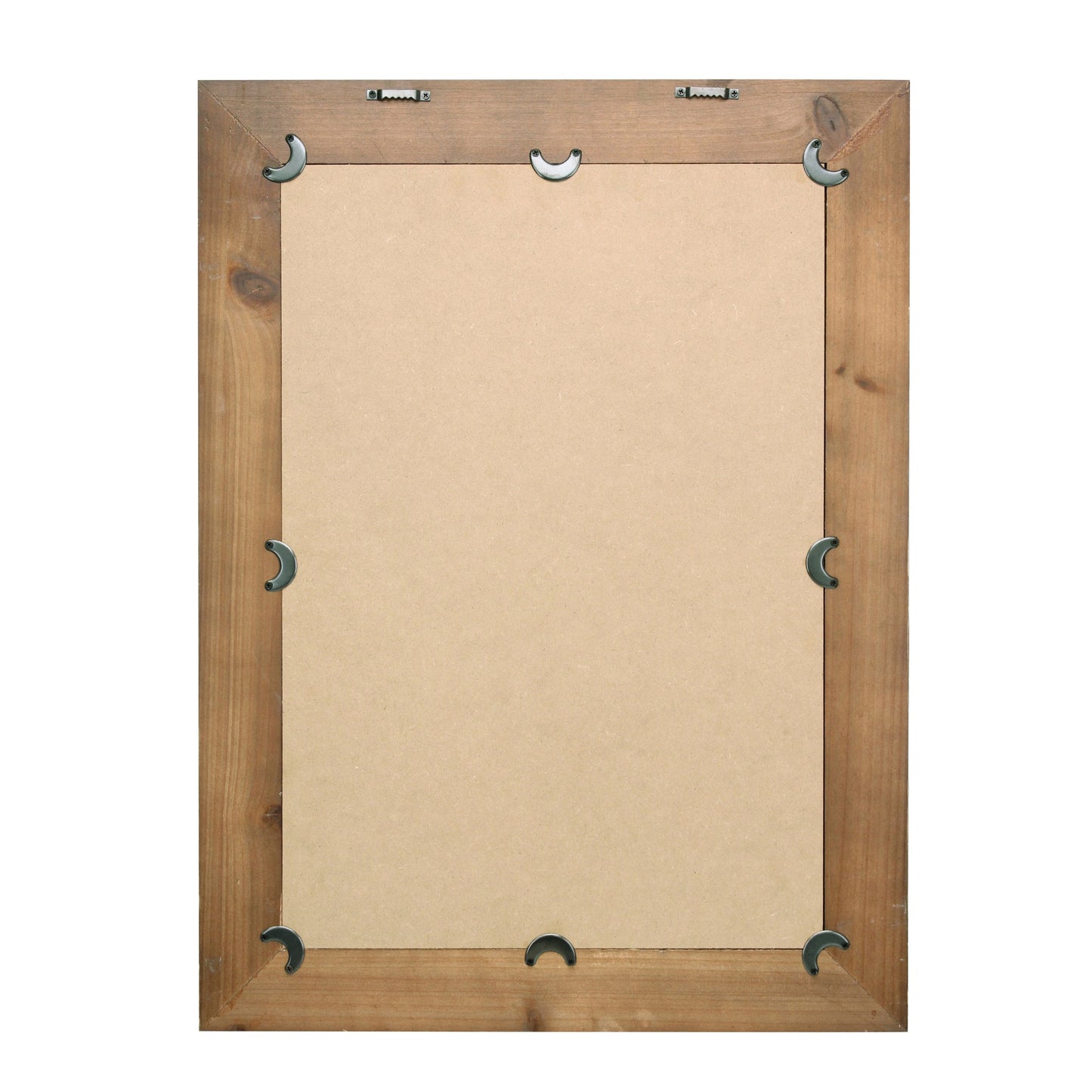 Stonebriar 24" x 18" Rectangle Natural Wood Frame Wall Mirror with Attached Hanging Brackets, Decorative Country Rustic Decor for the Living Room, Bedroom, Bathroom, Hallway, and Entryway
