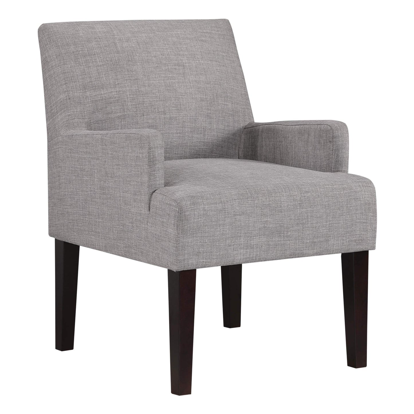 OSP Home Furnishings Main Street Upholstered Guest Chair with Espresso Finish Accents, Cement Grey Fabric