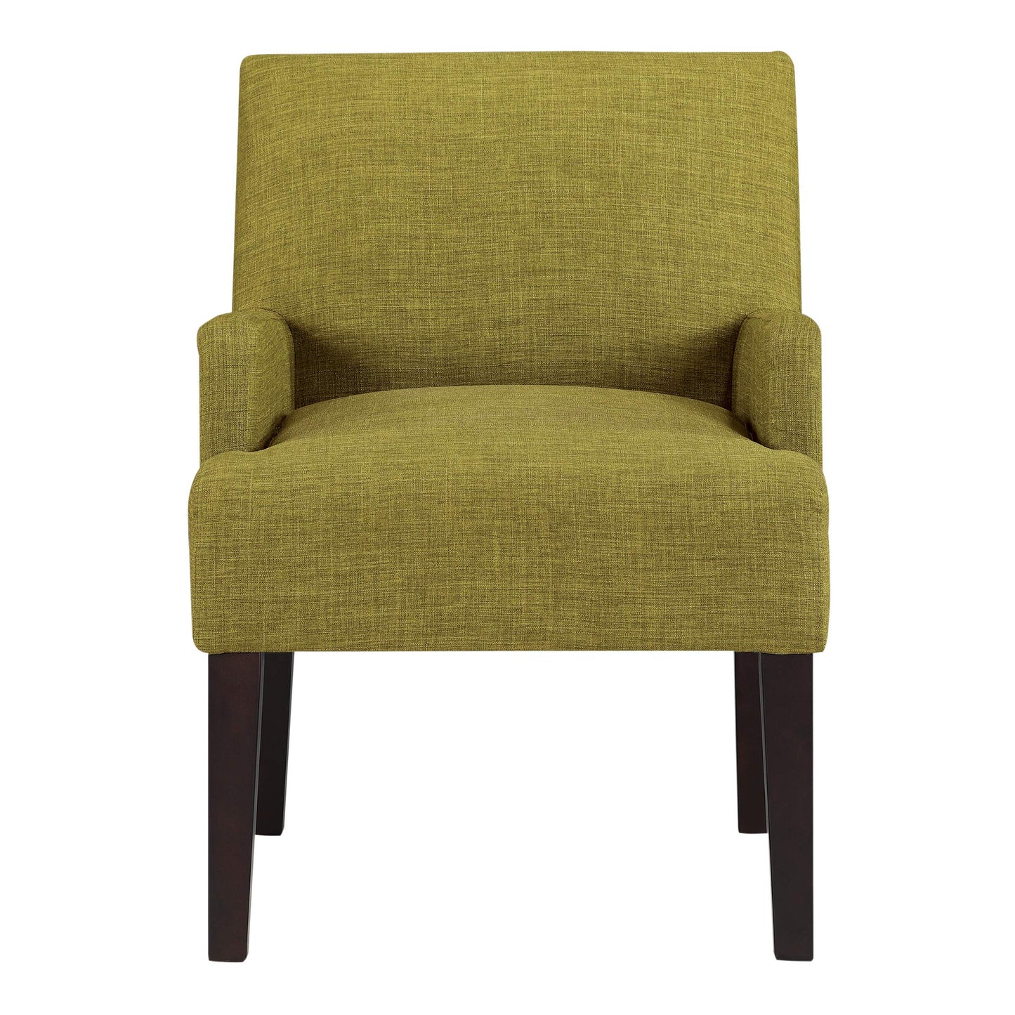 OSP Home Furnishings Main Street Upholstered Guest Chair with Espresso Finish Accents, Green Fabric