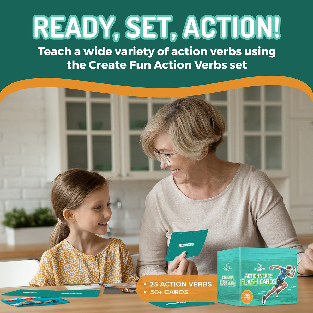 200 Action Verbs Flash Cards - Vocabulary Builder Educational Photo Cards for Speech Therapy, ESL & Homeschooling | Realistic Diverse Pictures for Kids & Adults with Autism, Dementia, Aphasia, SLP