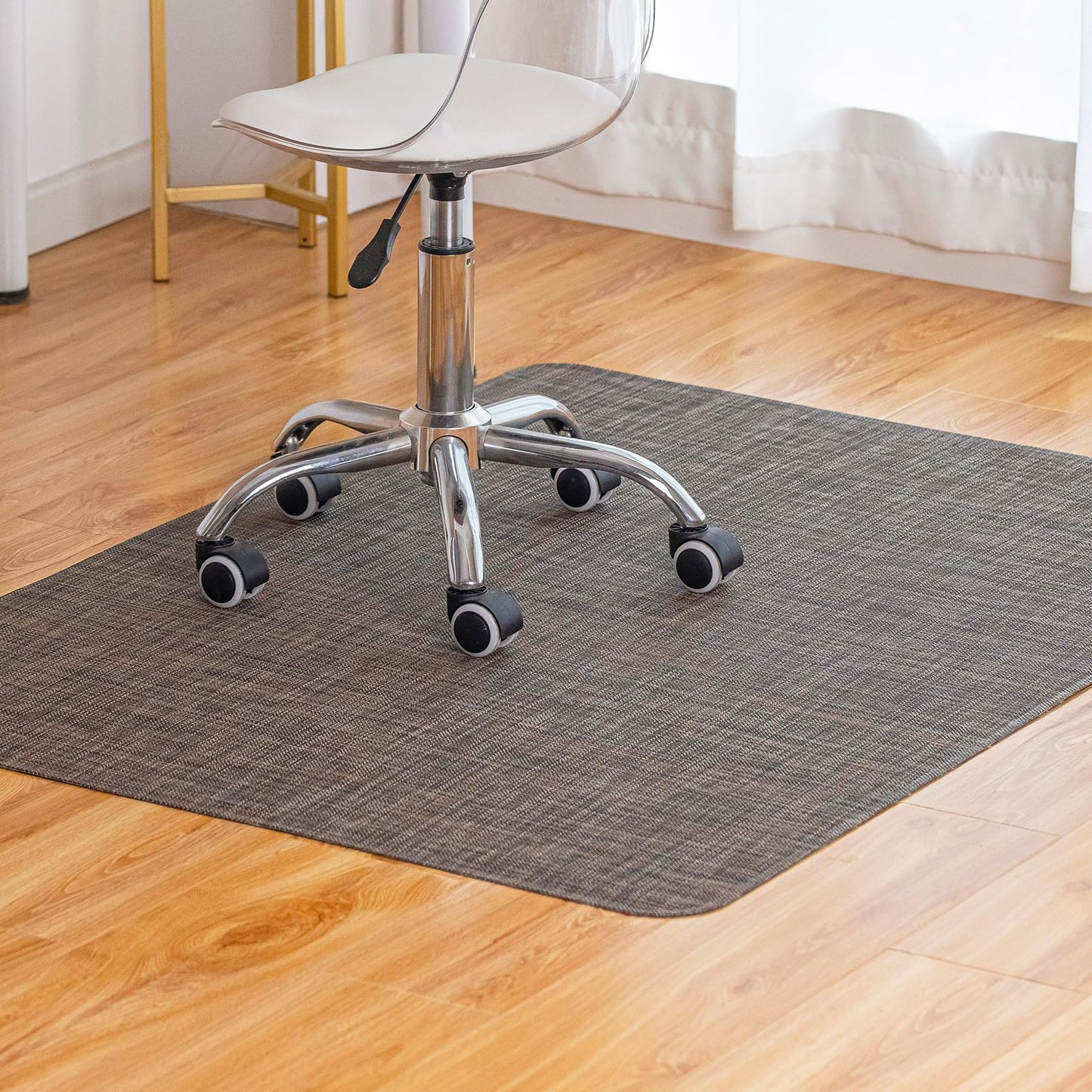 Baroyal Office Chair Mat for Hardwood Floor Under Desk Computer Rolling Chair Mat for Wood/Tile Floor Non-Slip Heavy Duty Desk Rug PVC Plastic Hard Floor Protector 36" x 48" (Dark Walnut)