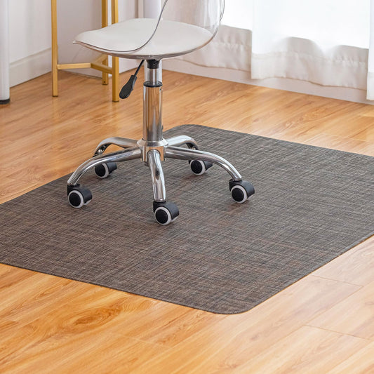 Baroyal Office Chair Mat for Hardwood Floor Under Desk Computer Rolling Chair Mat for Wood/Tile Floor Non-Slip Heavy Duty Desk Rug PVC Plastic Hard Floor Protector 36" x 48" (Dark Walnut)