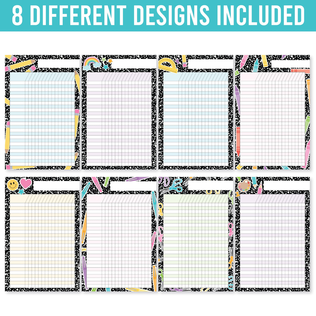 Attendance Chart for Classroom Management - 8 Incentive Chart for Classroom Essentials, 11x17 Student Behavior Charts and Homework Tracker, Teachers Class Attendance and Assignments Log