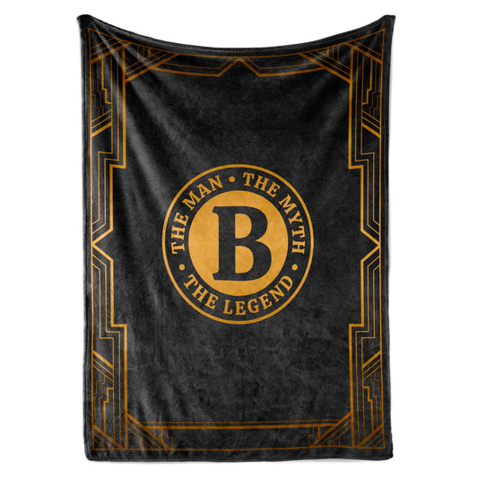 InnoBeta Gifts for Men, Initial Mens Gifts for Him, Birthday Gift Ideas, Mens Blanket, 300gsm Flannel Throw Blanket Gift for Dad, Grandpa, Husband, 50"x 65", B