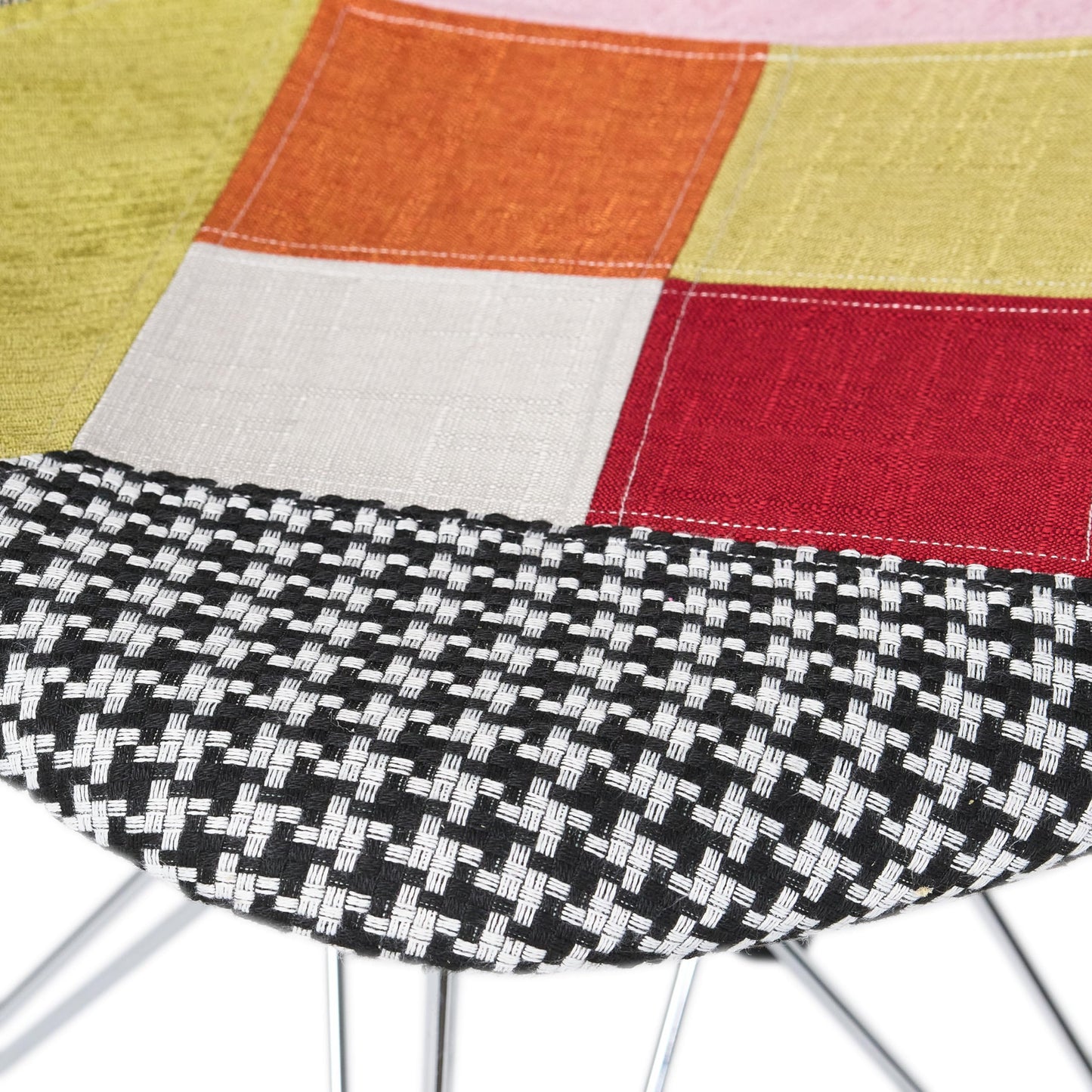 Christopher Knight Home Wilmette Fabric Chair with Chromed Legs, Patchwork 18D x 21W x 32H in