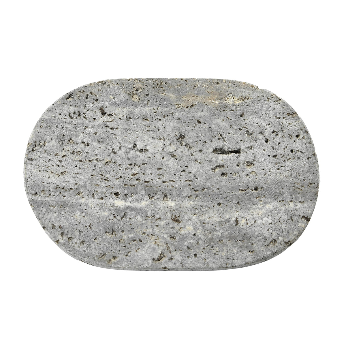 Creative Co-Op Travertine Soap Dish, Grey