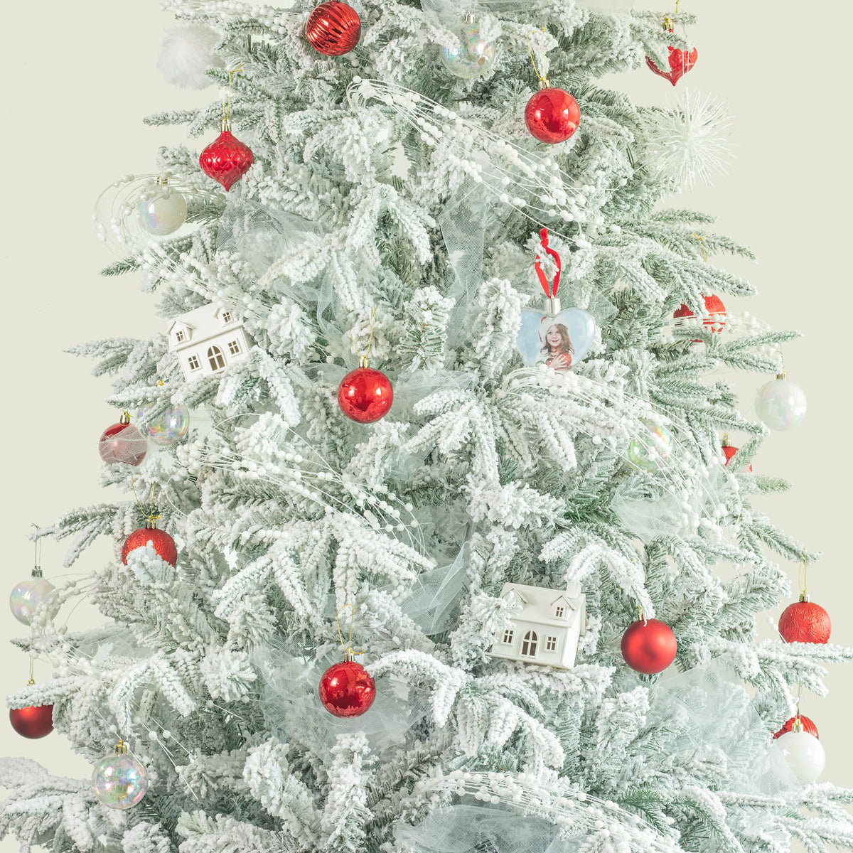 KI Store 8pcs White Weeping Glitter Berry Christmas Tree Picks Spray for Christmas Tree Decor Floral Displays