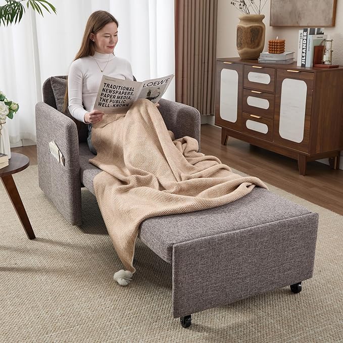 Iroomy 5-Level Adjustable Convertible Sleeper Chair Set of 2, 3-in-1 87'' Long