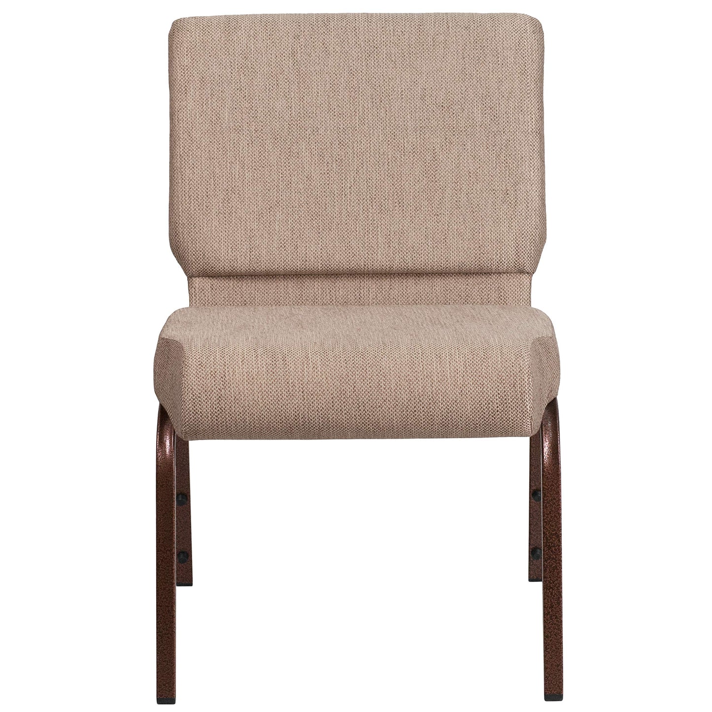 Flash Furniture 4 Pack HERCULES Series 21" W Stacking Church Chair in Beige Fabric - Copper Vein Frame