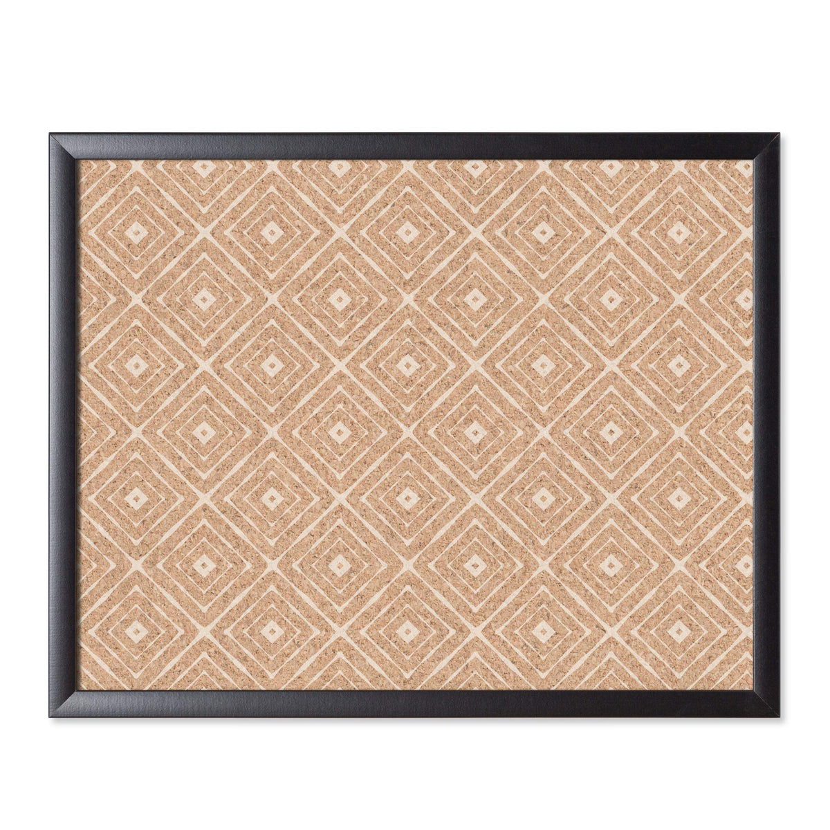 U Brands Fashion Cork Bulletin Board, 16" x 20" Inches, Black Wood Frame