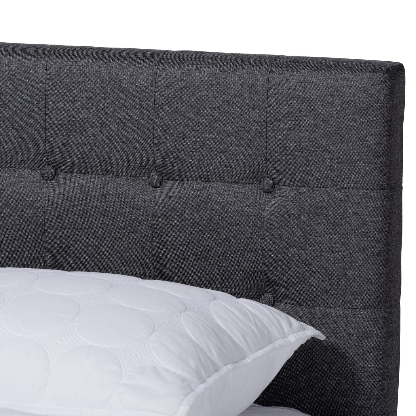Baxton Studio Beds (Platform), Queen, Dark Grey/Walnut