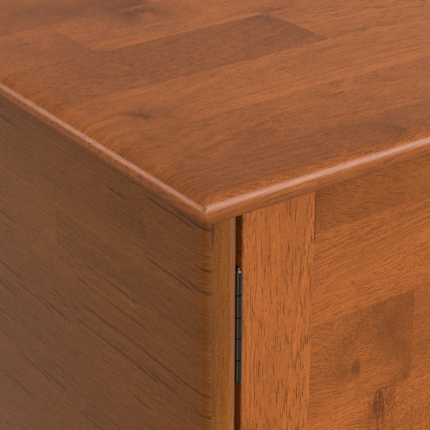 SIMPLIHOME Draper TV Stand - 60 inch Wide Solid Wood Low Media Console in Teak Brown, Mid Century Modern Entertainment Center for Living Room for TVs up to 65 Inches with Cabinets and Cable Management