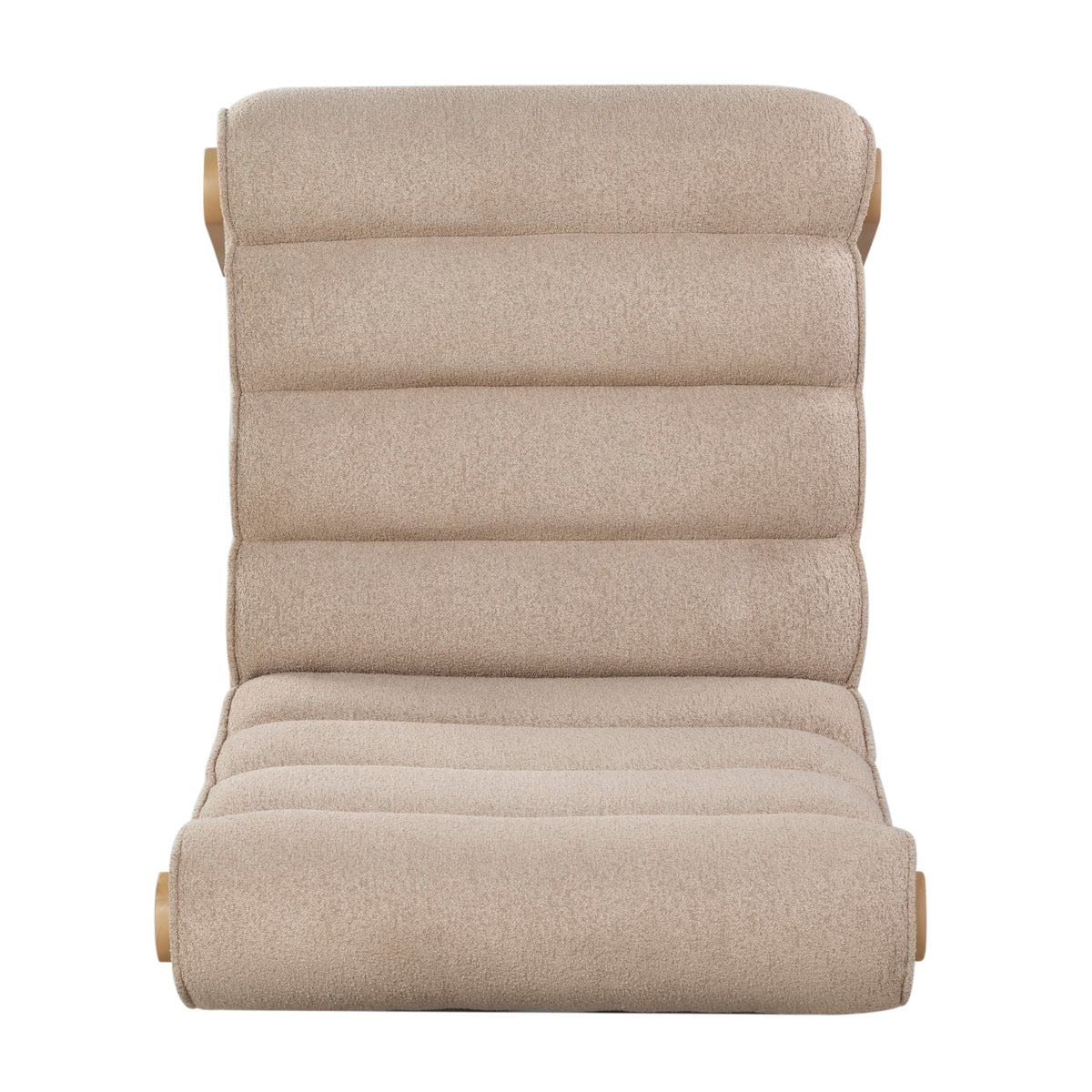 SAFAVIEH Couture Collection Trixie Light Brown Boucle/Natural Channel Tufted Accent Chair (Fully Assembled)