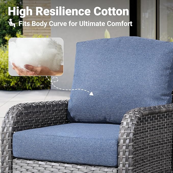 ovios 5-Piece Patio Furniture Set, Outdoor Wicker Sofa